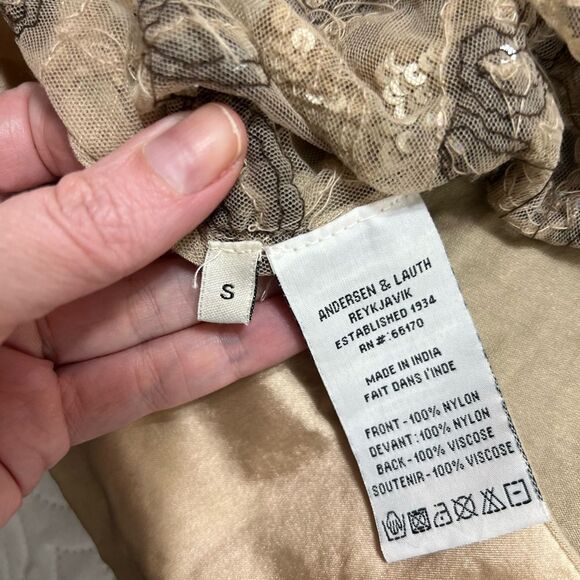 ANDERSEN & Lauth~Hand BEADED Tank Top Designer Iridescent Sequins Beads small - Picture 10 of 16